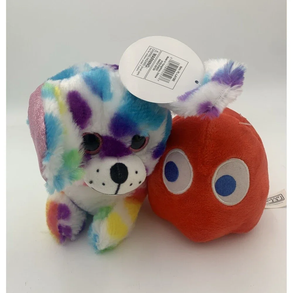 lot of 4 plush dog, banana, pac-man,blooper ink squid